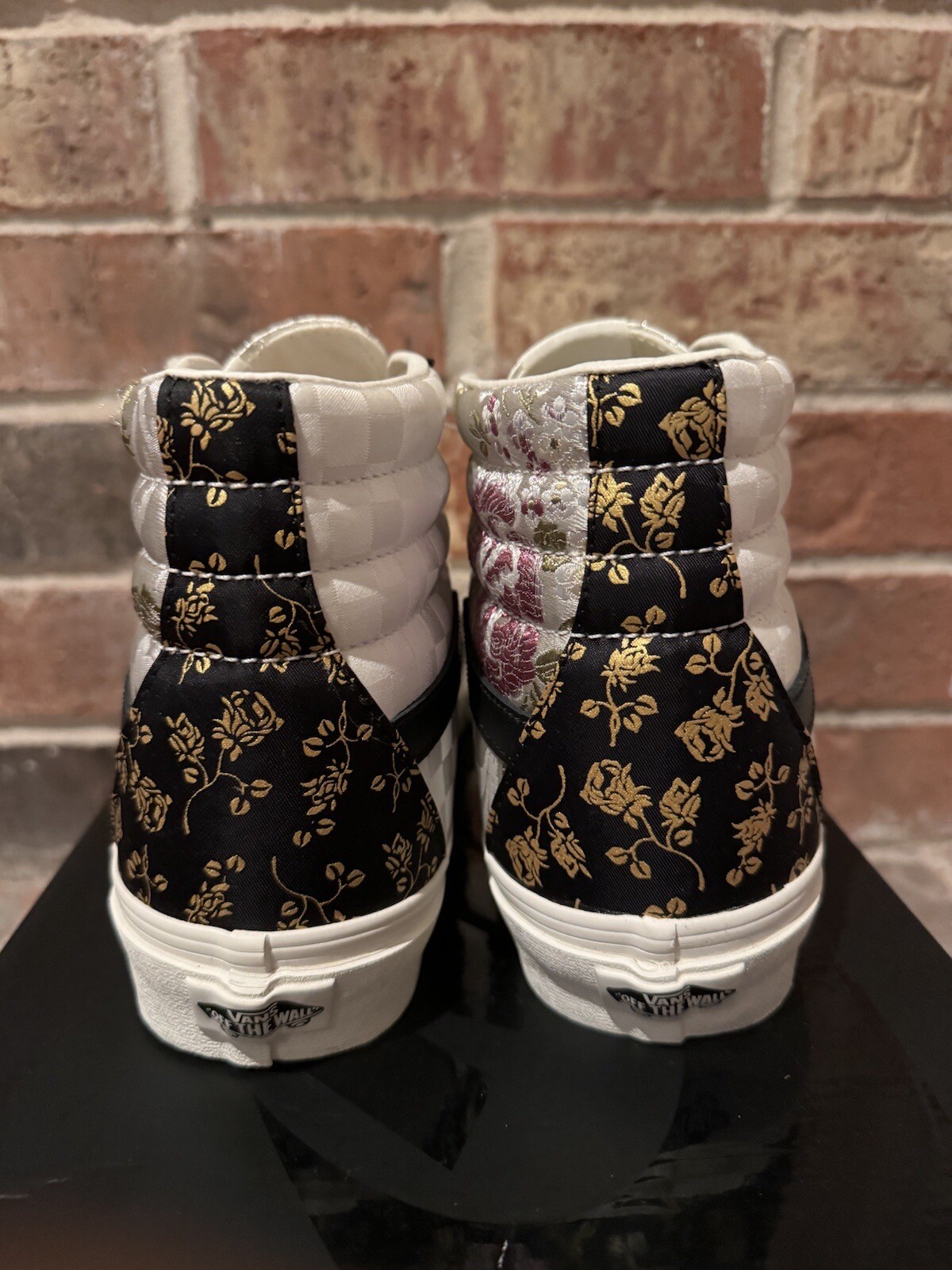 New Vans Sk8-Hi Brocade Floral Patchwork Silk White Sneakers 10 Women 8.5 Men