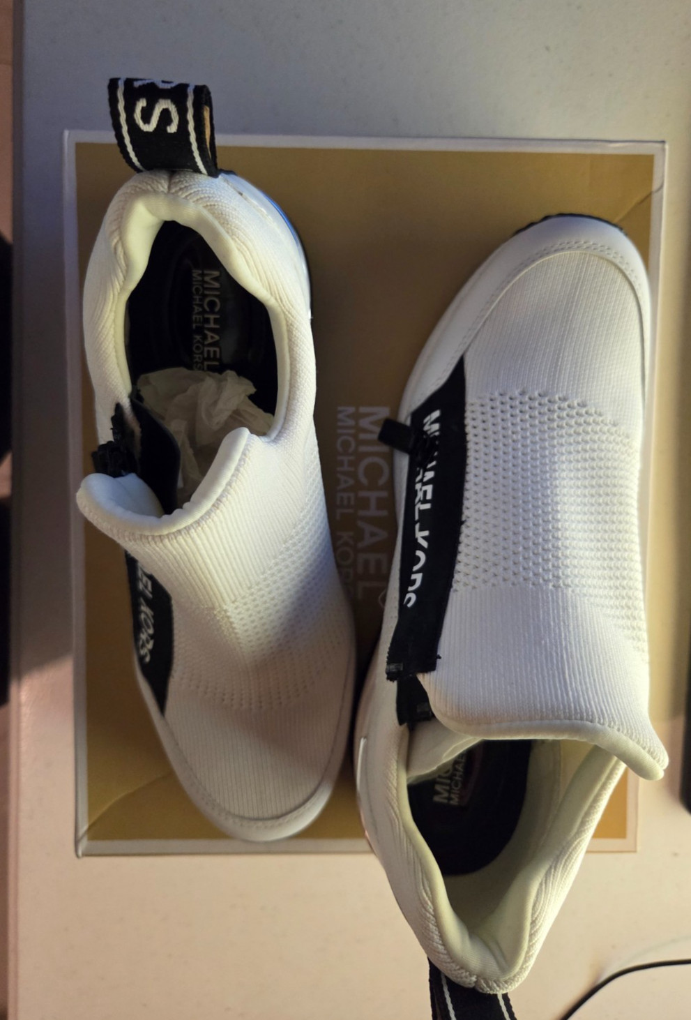 Michael Kors Willis Trainers in Stretch Knit White Size 8.5