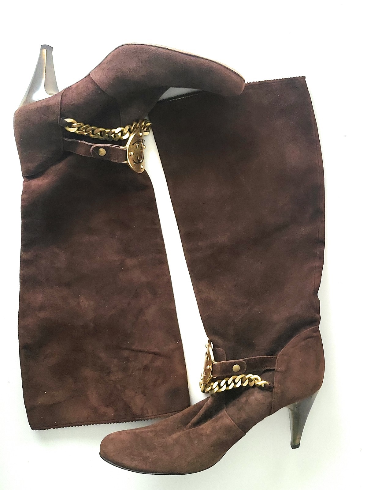 Just Cavalli Brown Suede Knee High Boot. Size 41 Women’s