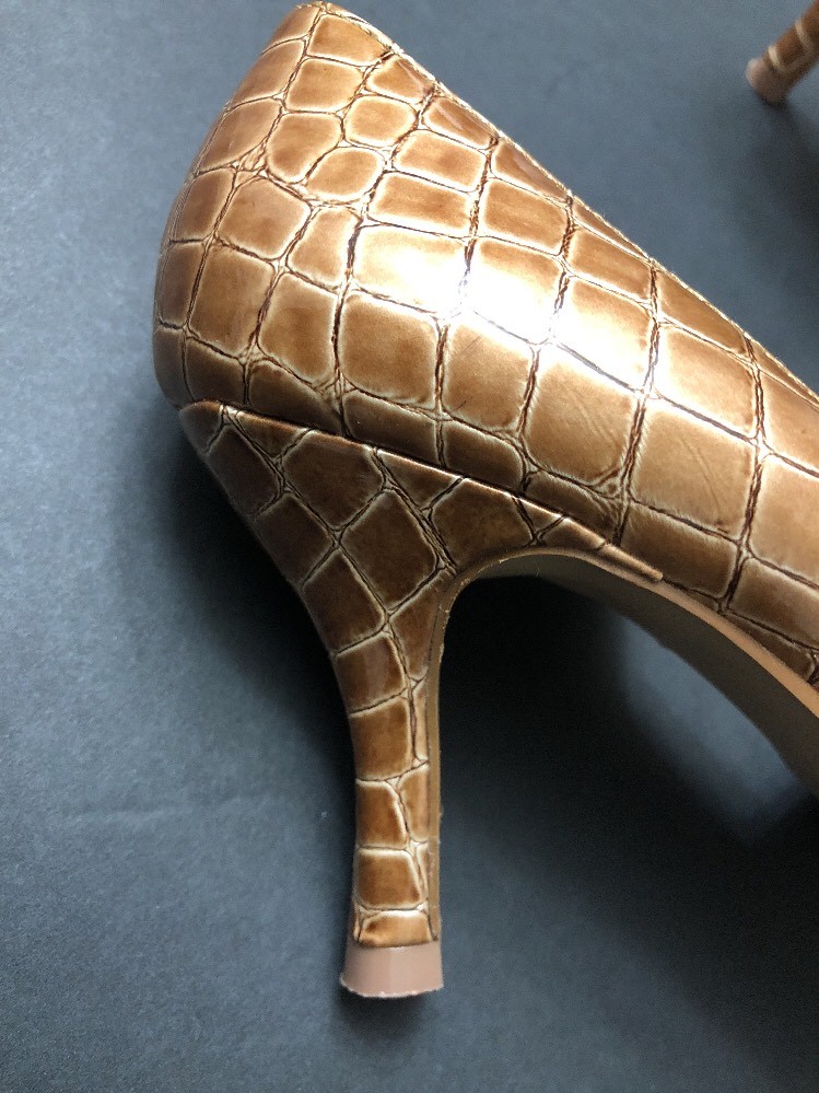 MAURICES Solid Brown Animal Print Pointy Toe Dress Heels Sz 71/2- 3 inch heels