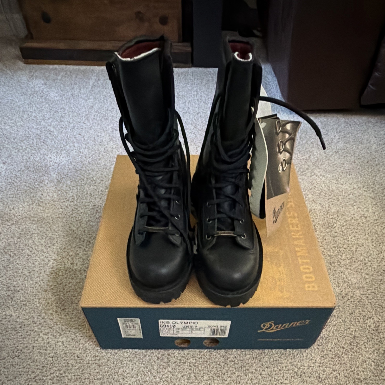 Danner INS Olympic 69410 GTX Gore-Tex Black Leather Lace-Up Mid-Calf Boot 6.5M
