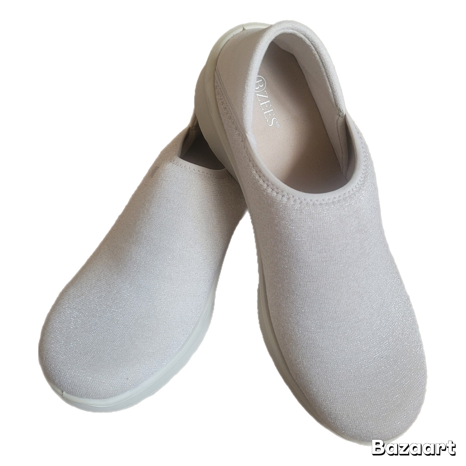 Bzees GETAWAY Women’s Beige Fabric Upper Slip-in Cushioned Flats Loafers 8.5M
