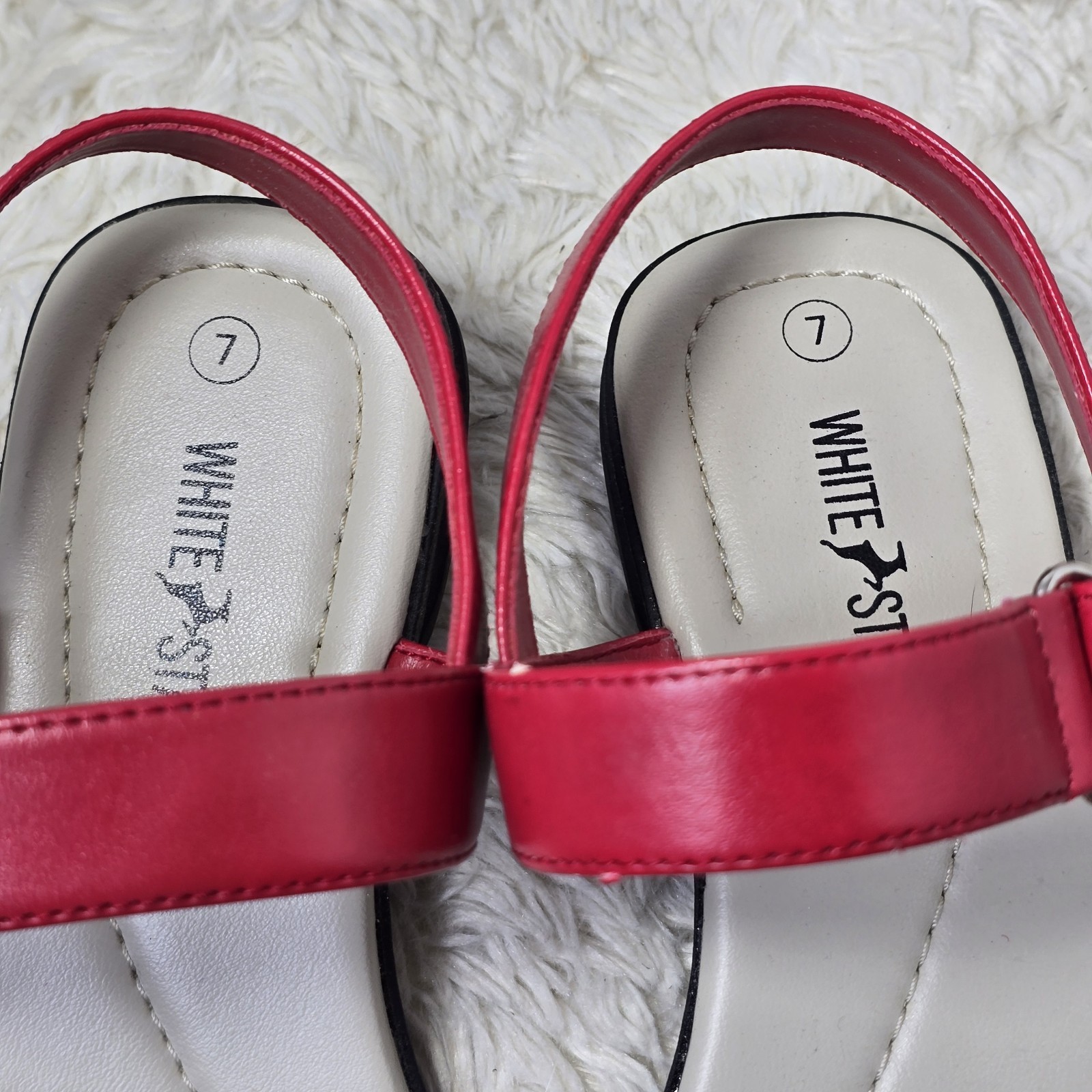 White Stag Sheila Sandals Lot Slides Flats Women’s 6.5 & 7 Pink Red Faux Leather