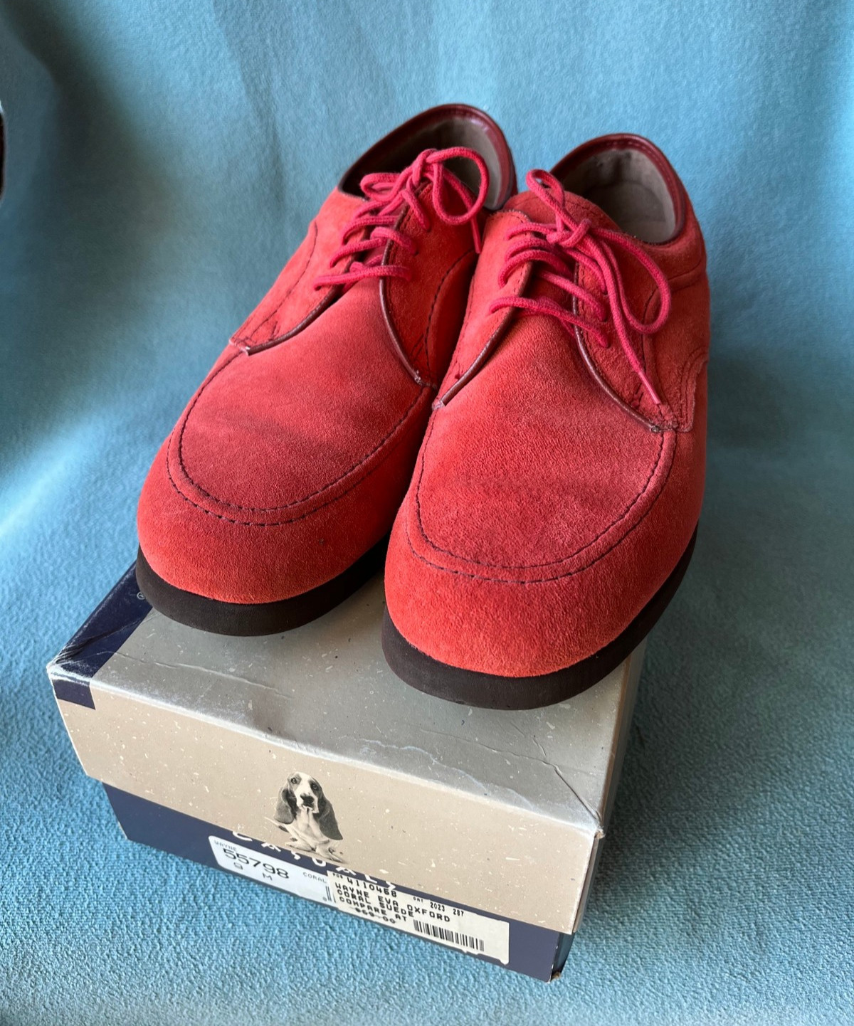Womens Hush Puppies Wayne Eva Oxford Coral Suede 9M