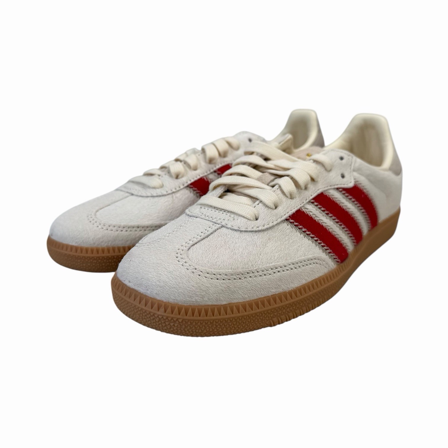 Adidas Samba OG Cow Fur Wonder Beige White Scarlet Shoes JS3935 Women’s Sz 7-10