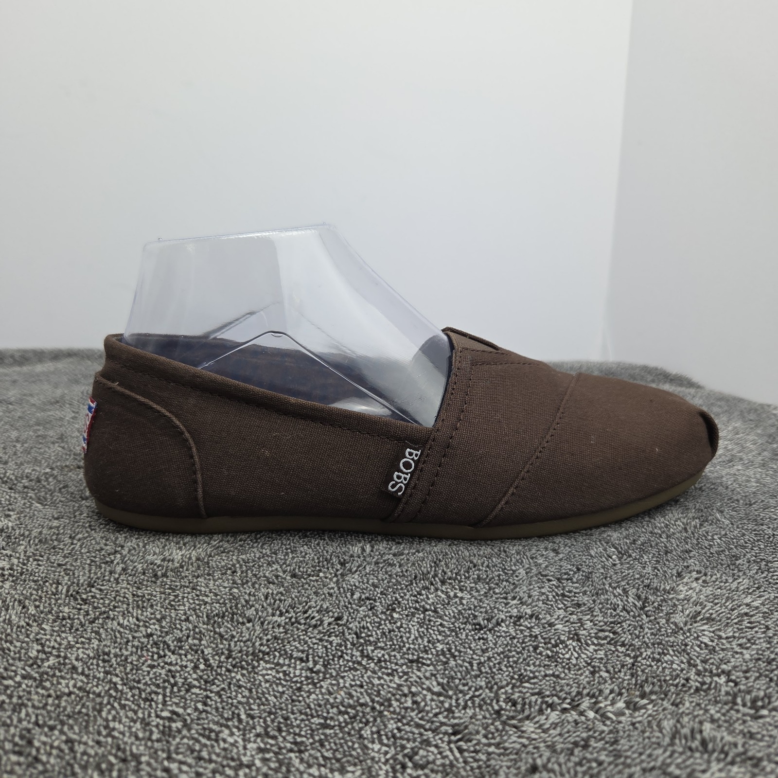 BOBS by Skechers Womens 8.5W Slip On Flats Brown Memory Foam Comfort Shoes