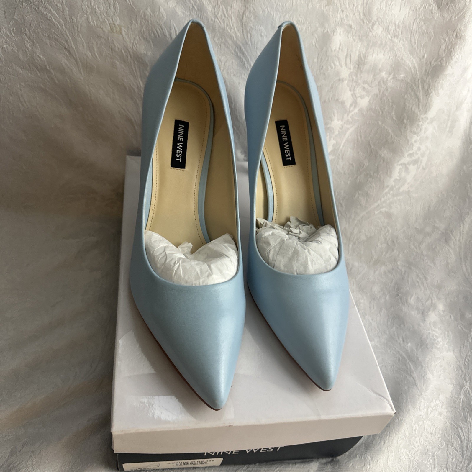 NINE WEST EZRA POINTED TOE PUMPS MEDIUM BLUE 420 SZ 12 MED BNIB