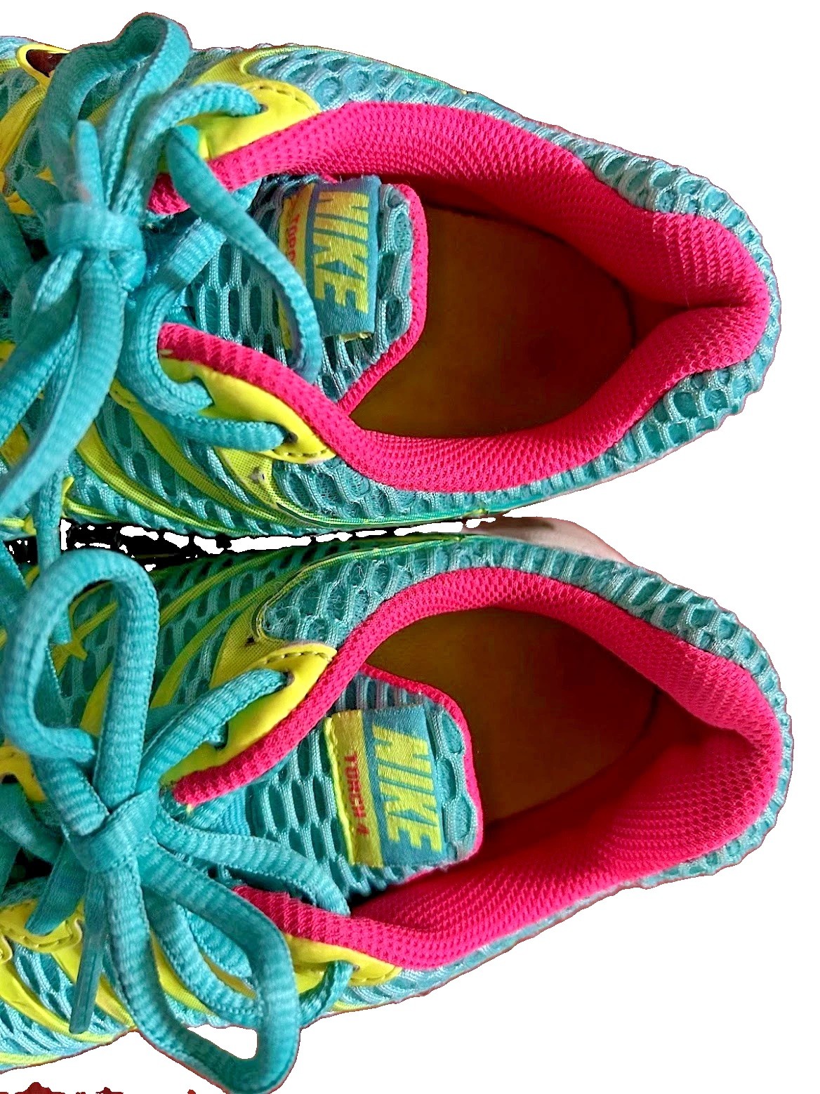 Nike Air Max Torch 4 Womens 6.5 Teal Jade Yellow Pink Running Shoes Gym Sneaker