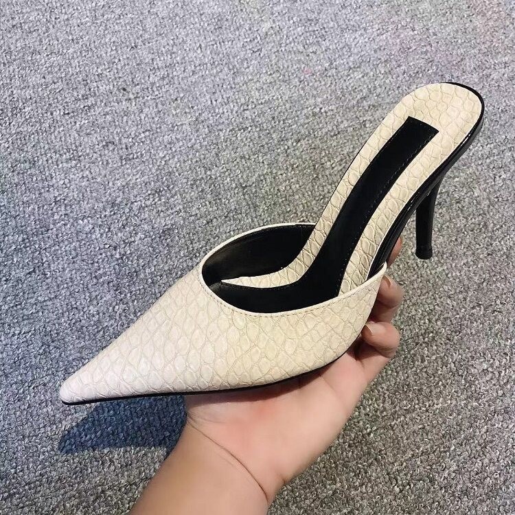 Womens Leather Dress Formal Wedding Slipper Leather Pointy Toe Sandals Shoes New