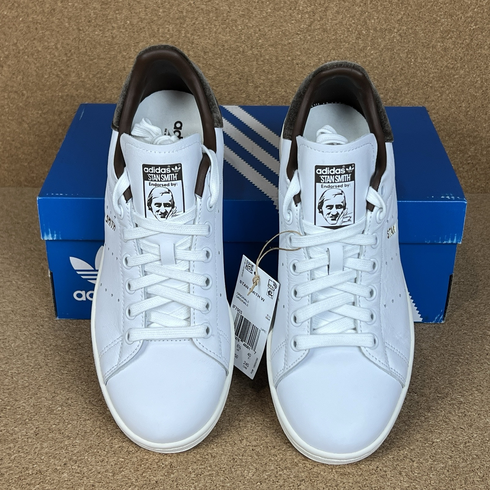 Adidas Stan Smith Women’s Size 8 Casual Shoes Cloud White Gold Metallic Brown