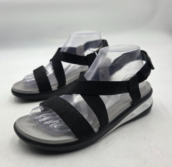 JSport Women’s Sz 8 M Black and Grey Comfort Adjustable Slingback Straps Sandal