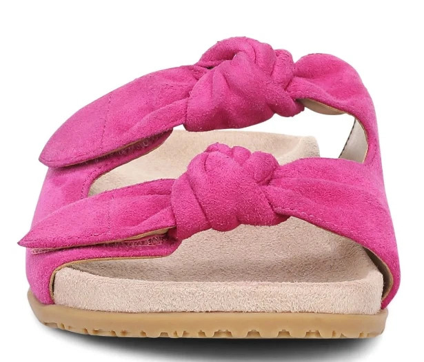 VIONIC Elara Slide Sandal Rose Violet Suede Color, New, All Size