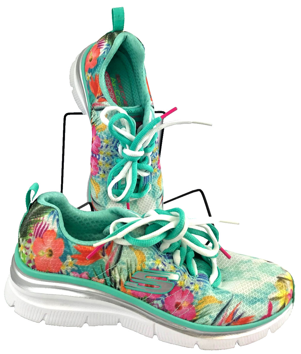 SKETCHERS LIGHT WEIGHT TROPICAL PRINT WOMENS SNEAKERS – SIZE 8
