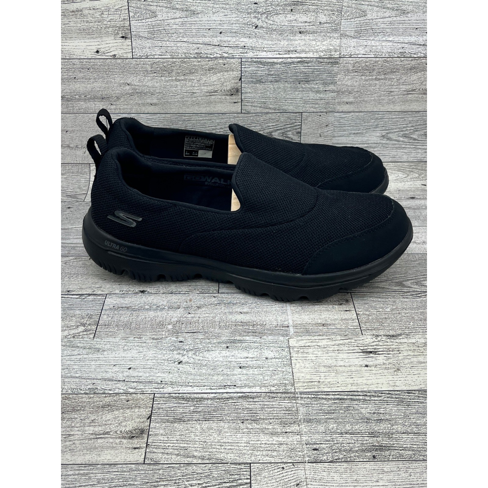 Skechers GoWalk Evolution Ultra Womens Black Slip On Sneakers 15730 Size 9