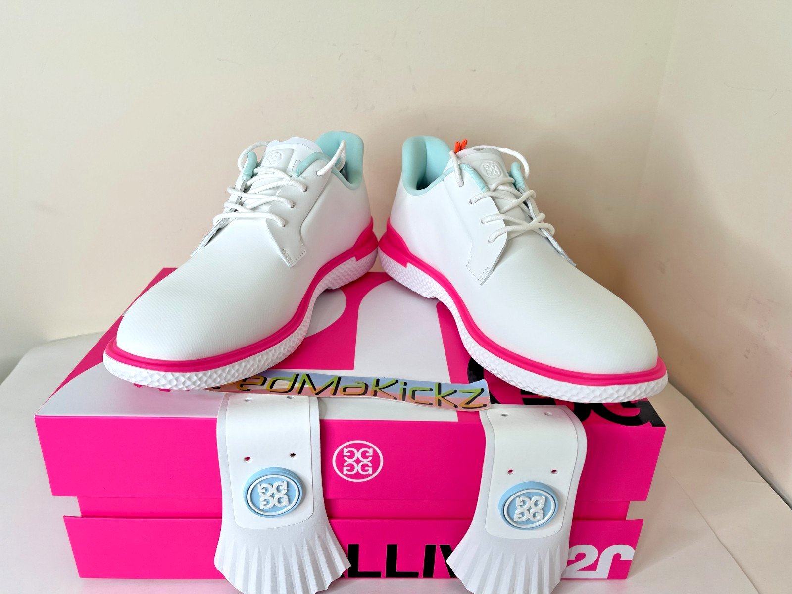 G/FORE GALLIVAN2R KILTIE GOLF SHOES WHITE PINK WOMENS SIZES