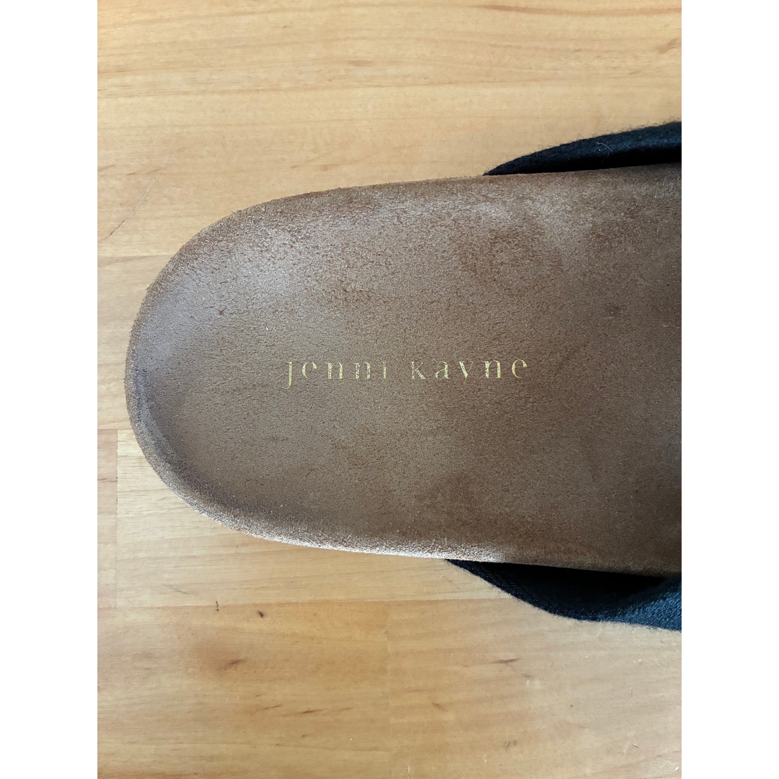 Jenni Kayne Cotton Crossover Slide Sandals Tan Black Made Italy – IT 40 US 10