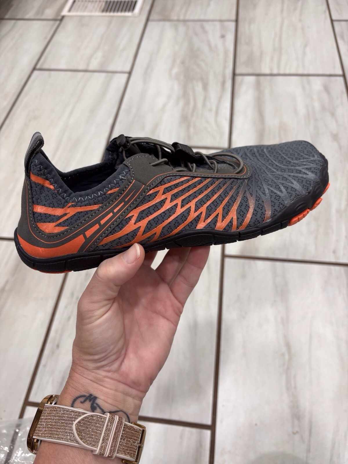 Hike Footwear Lorax Pro Barefoot Shoes Orange Gray Wide Toe Box Unisex Size 40
