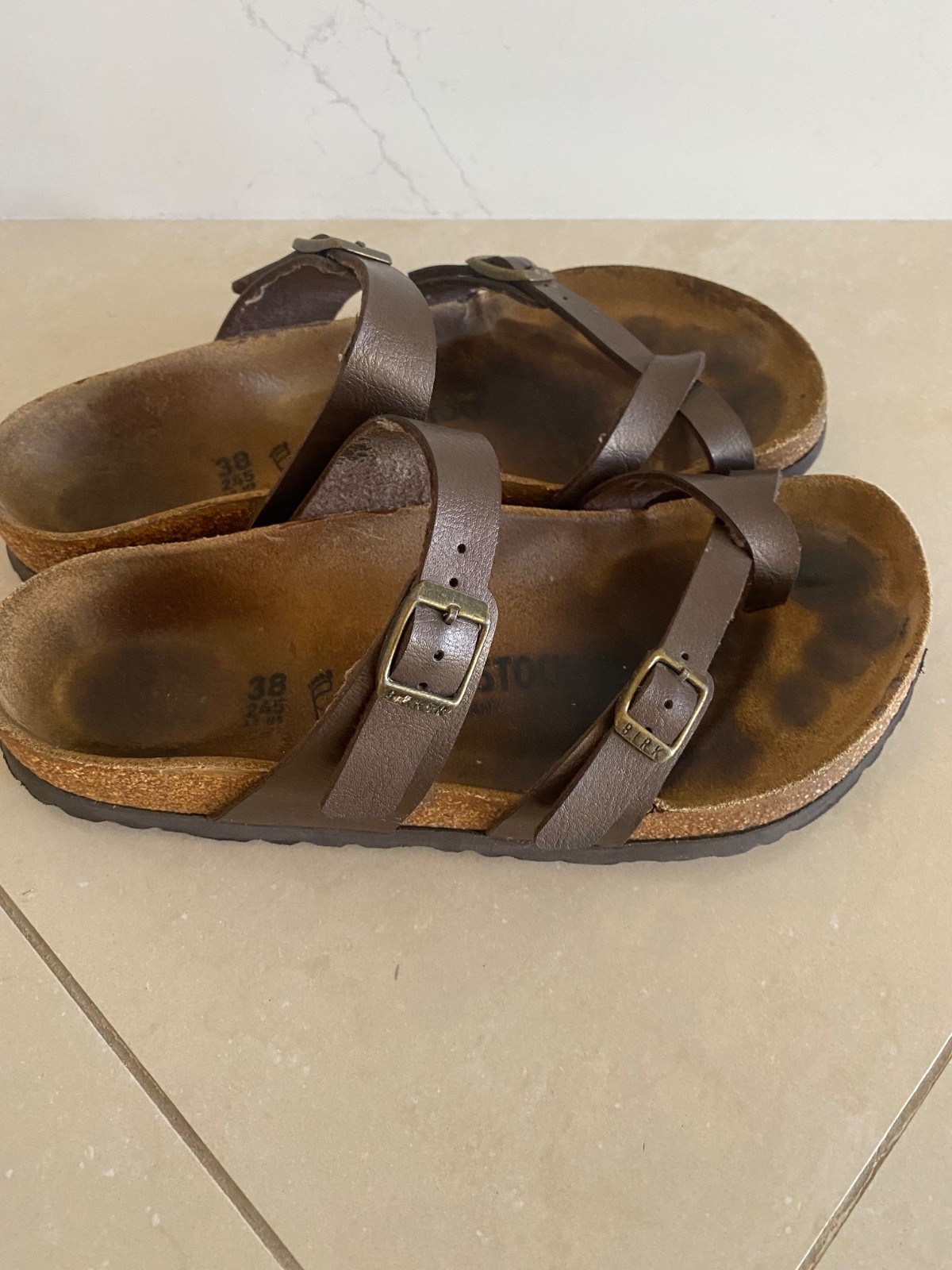 Birkenstock Germany Mayari Copper Slip On Sandals Size 38 Regular/ Wide