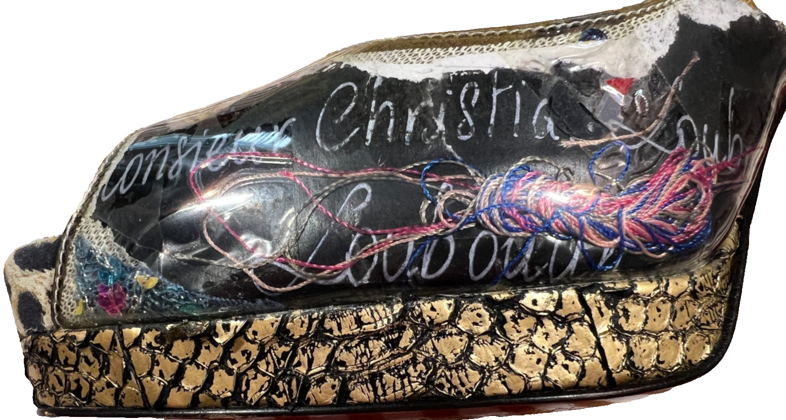 Christian Louboutin «Trash» Collage Leopard Slingback 4″ Heels 37