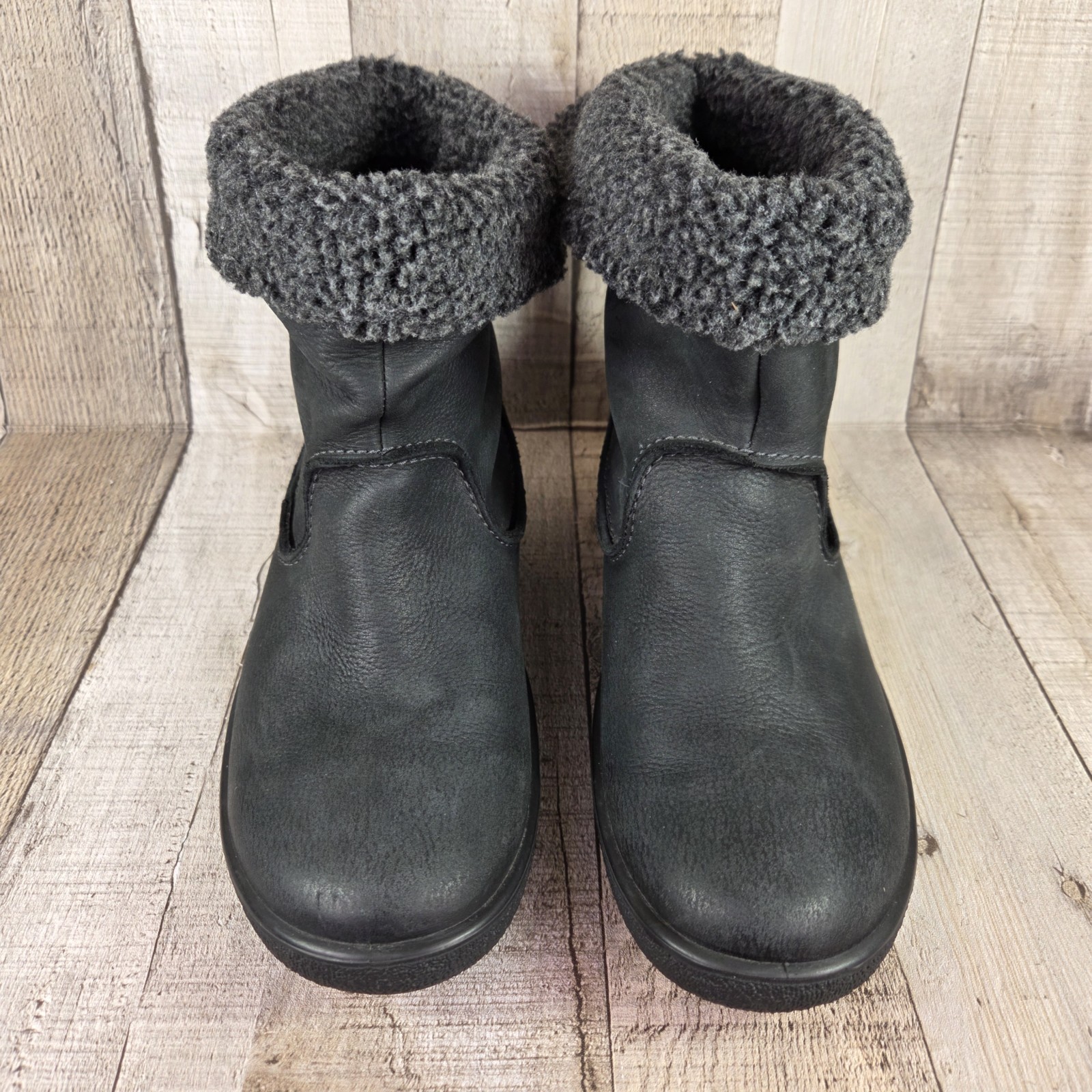 Ecco Chase II GTX Mid Black Boots Gore-Tex Nubuck Leather Women’s EU 37 US 6