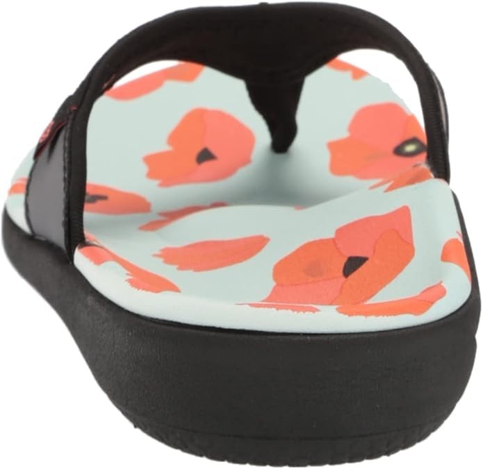 Women’s Spenco Yumi Blume Flip-Flop Sandal Thong – Black Orange – Size 9M