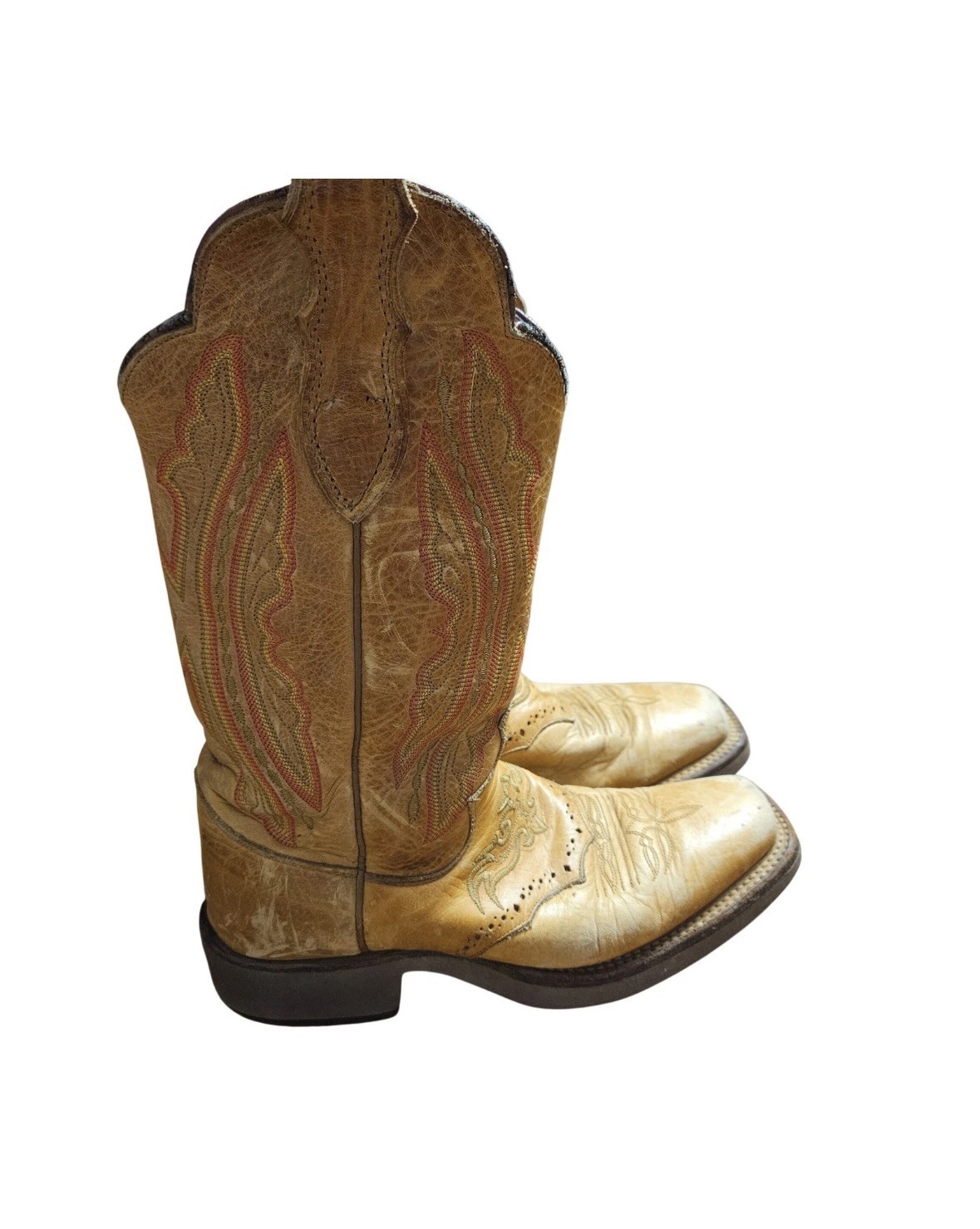 Justin Womens L5040 Square Toe Western Boots Tekno Crepe 7 Cowgirl Boho Festival