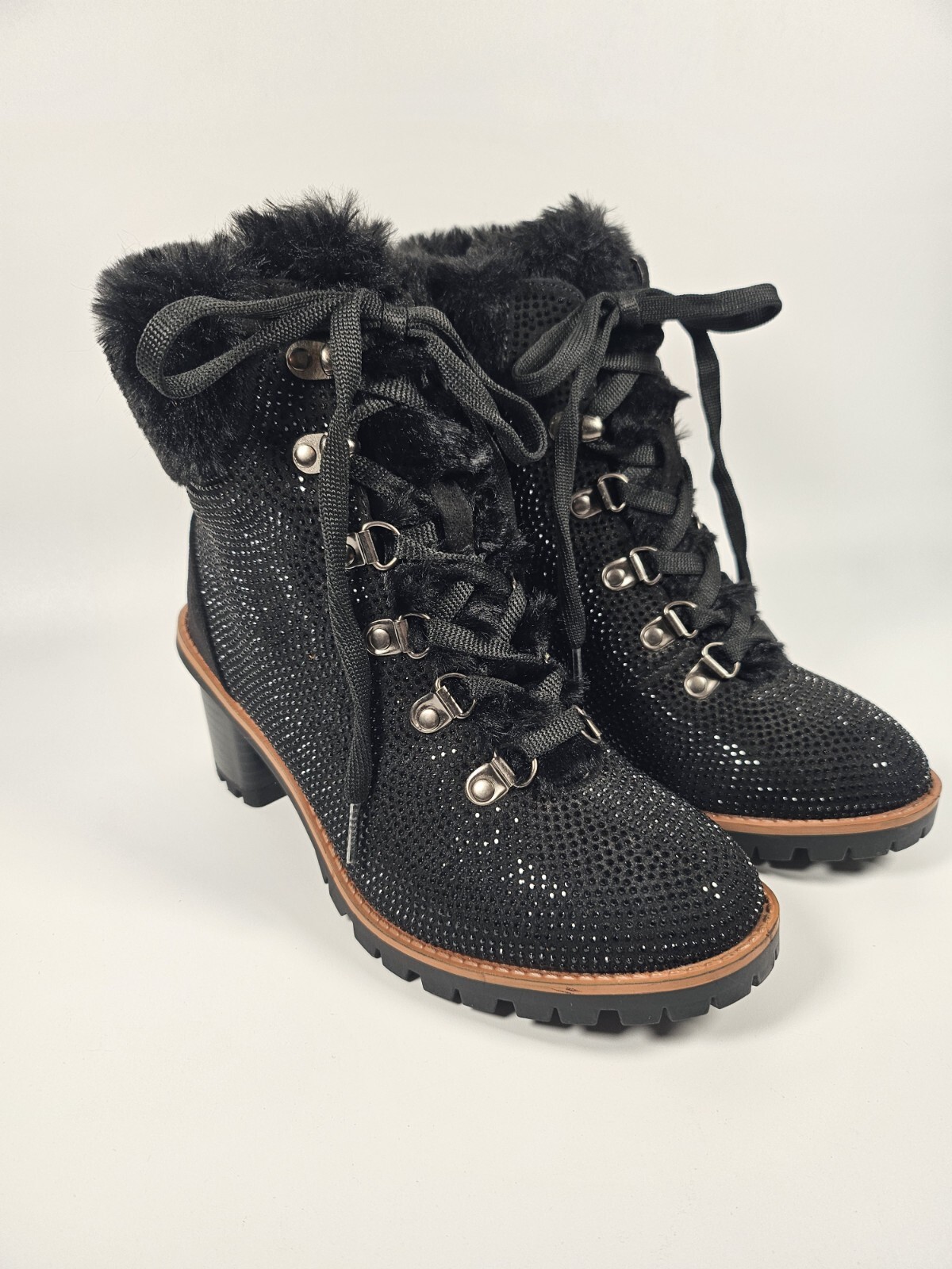 Nanette Lepore Anais Faux Fur Trim Boots Size 6