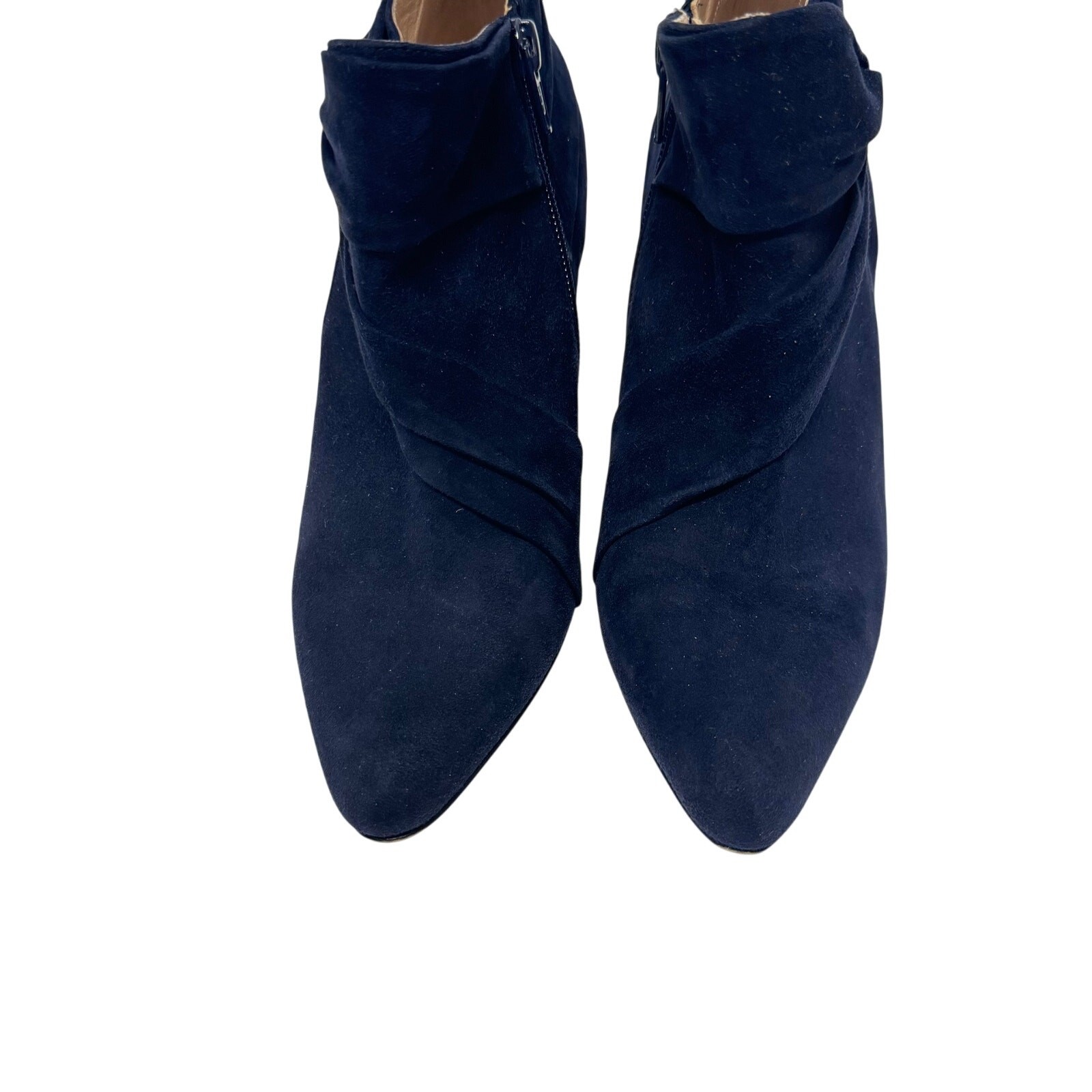 Oscar de la Renta Blue Suede Leather Heeled Ankle Booties Size 36.5/6 Italy