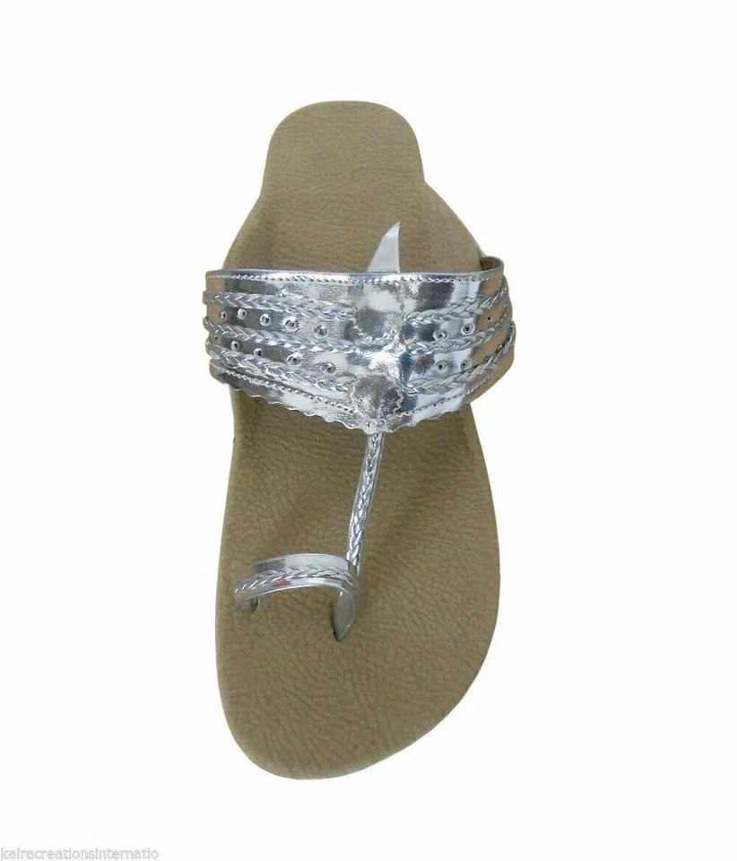 Women Slippers Leather Handmade Indian Slippers Embroidered US 8-10