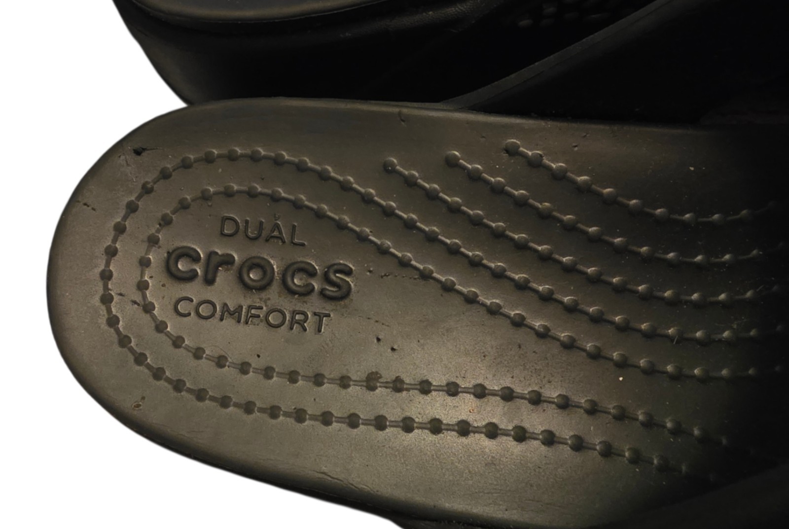 CROCS Dual Comfort Monterey Diamante Wedge Flip Flops Black Women 9 Y2K Resort