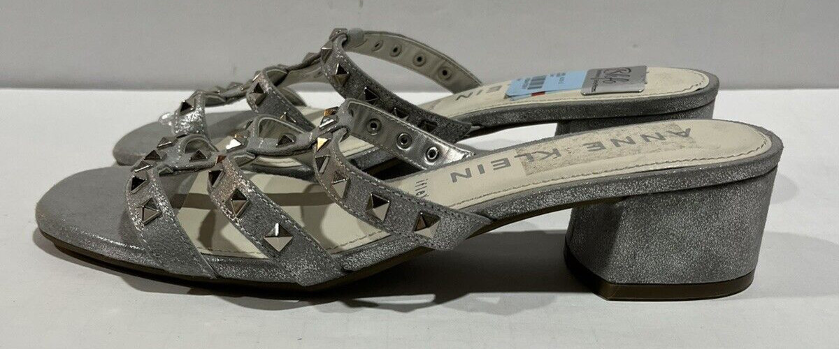 Anne Klein Womens Ray Silver Dress Sandals Shoes 9 Medium (B,M)