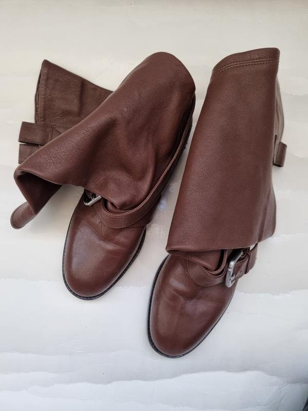 Women navy boot boots brown leather 36 #B9OM