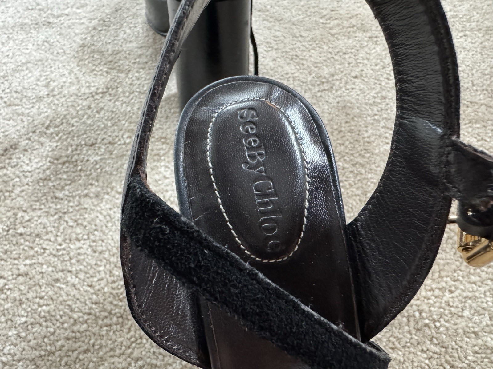 See by Chloe Black Leather Sandals (Size 40 IT)