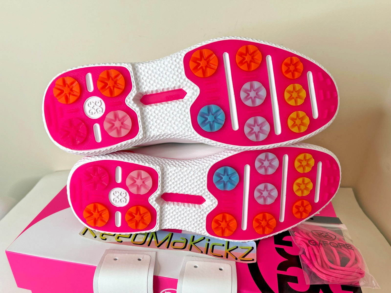 G/FORE GALLIVAN2R KILTIE GOLF SHOES WHITE PINK WOMENS SIZES