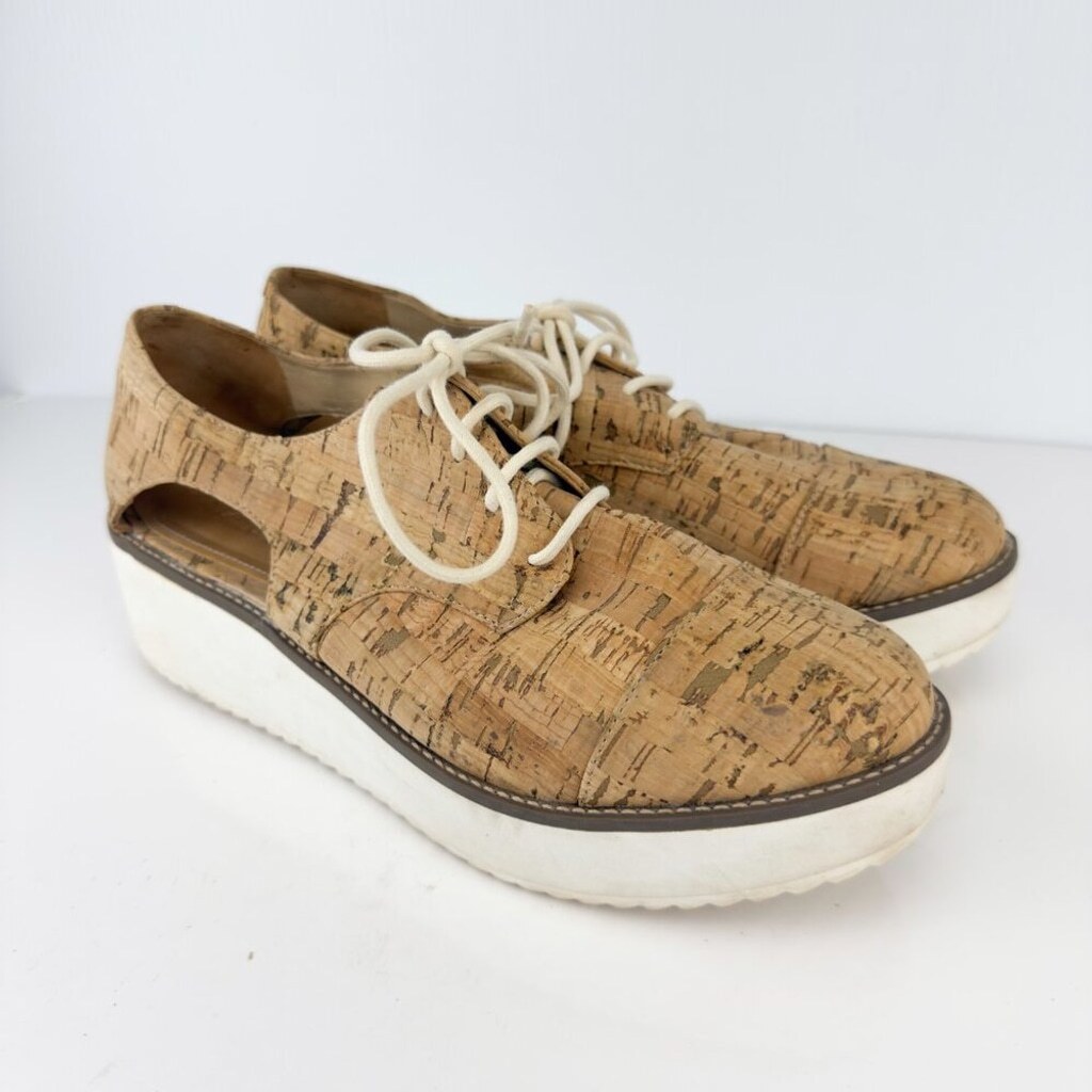SCHUTZ Oxford Flatform Cut Out Cork Lightweight Contemporary Summer sz 41