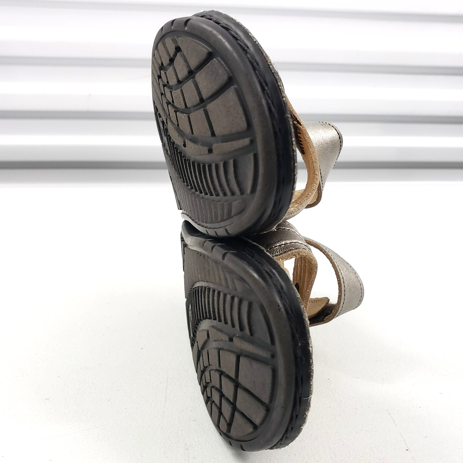 Finn Comfort SAUSALITO EUR 35 US 5 Silver Argento Leather Ankle Strap Sandals