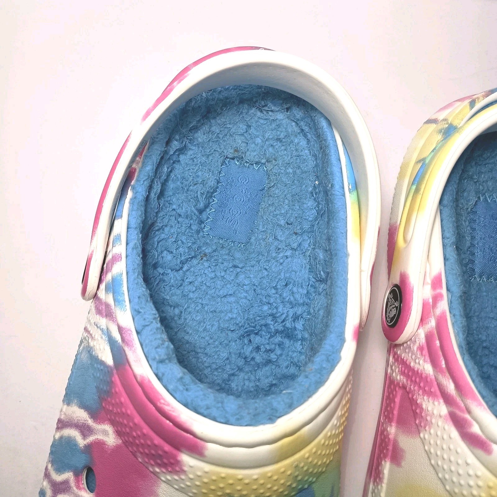 Crocs Clogs Unisex Baya Fuzzy Lined TieDye Pastel Swirl Spacecore Women 8/Men 6