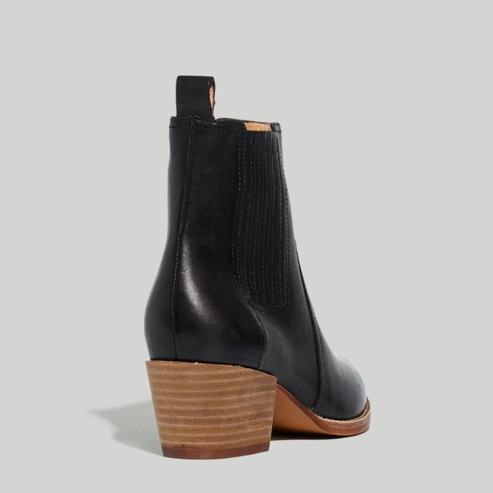 Madewell The Western Ankle Boot in Leather True Black W10