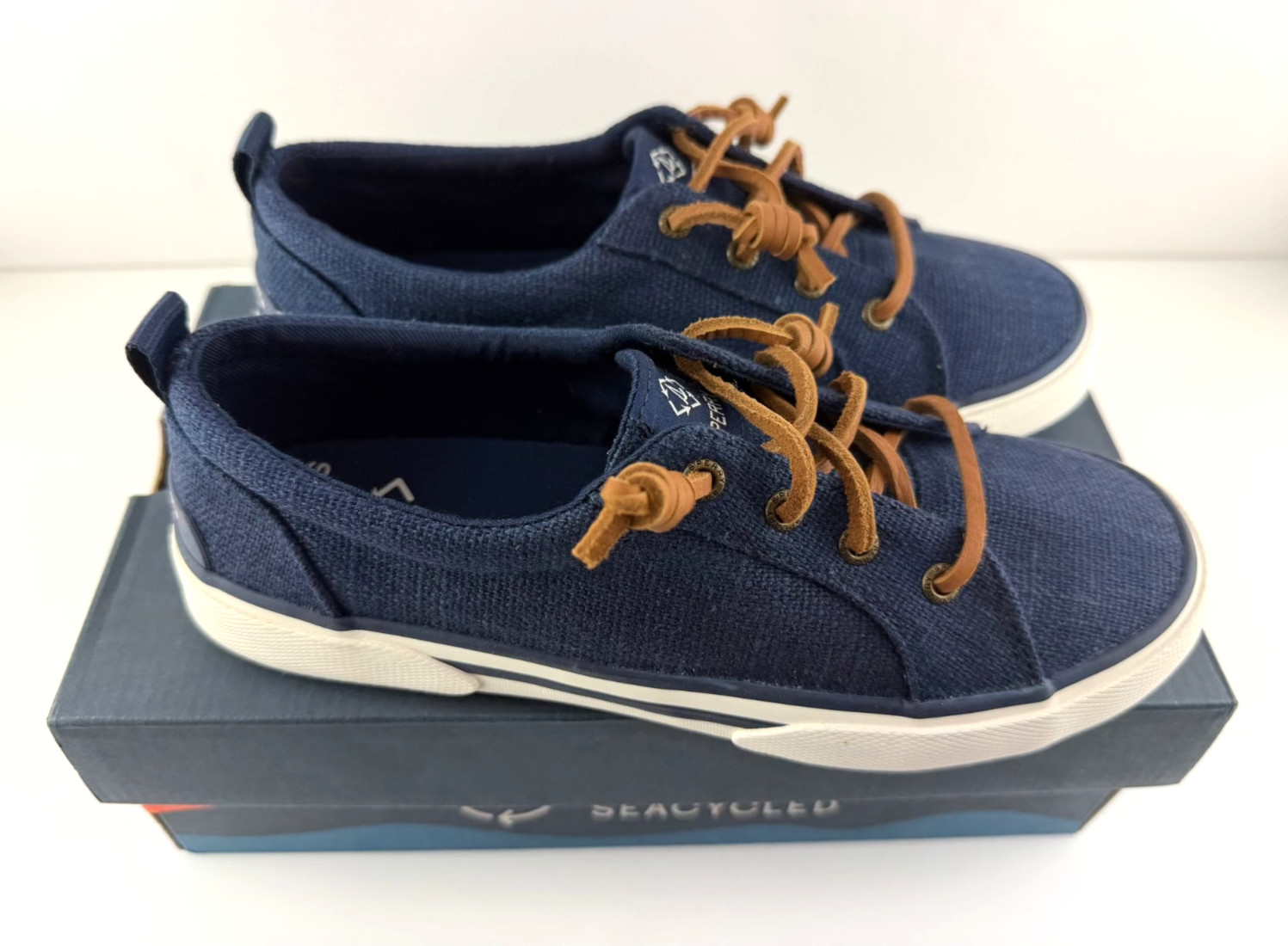 Sperry Navy Seacycled Pier Wave NAVY USA 6.5 UK 4 STS88567 WOMENS NEW IN BOX