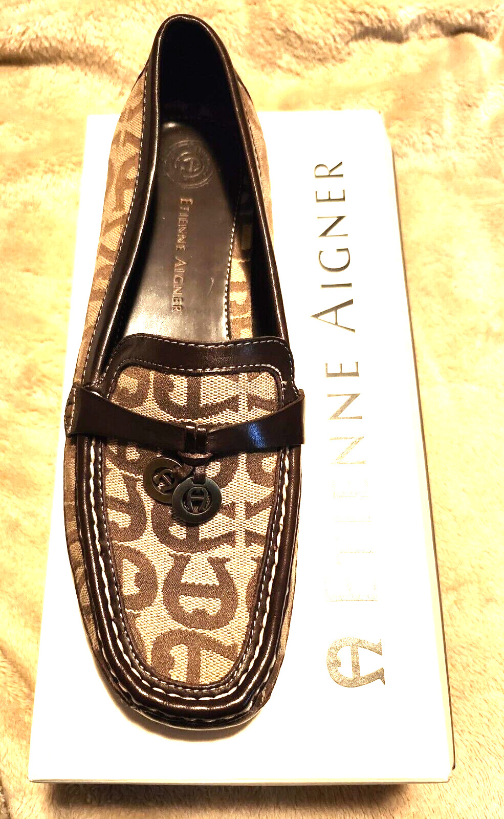 Etienne Aigner Signature Leather Loafers, Size 8M, NEW, Comfortable Women’s Shoe