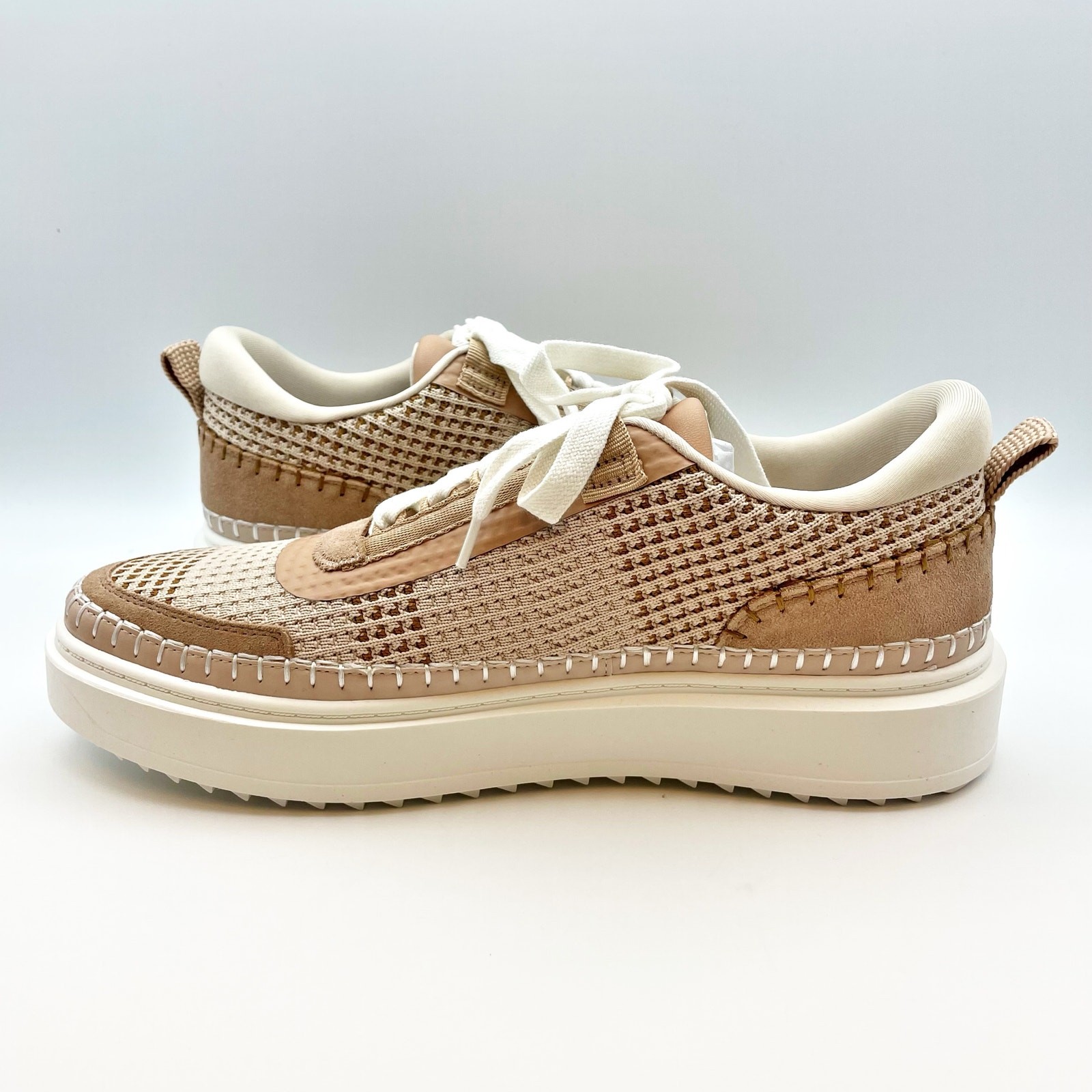 Steve Madden Womens Charlie-W Sneaker US 10 M Tan Light Brown Lace-Up NIB
