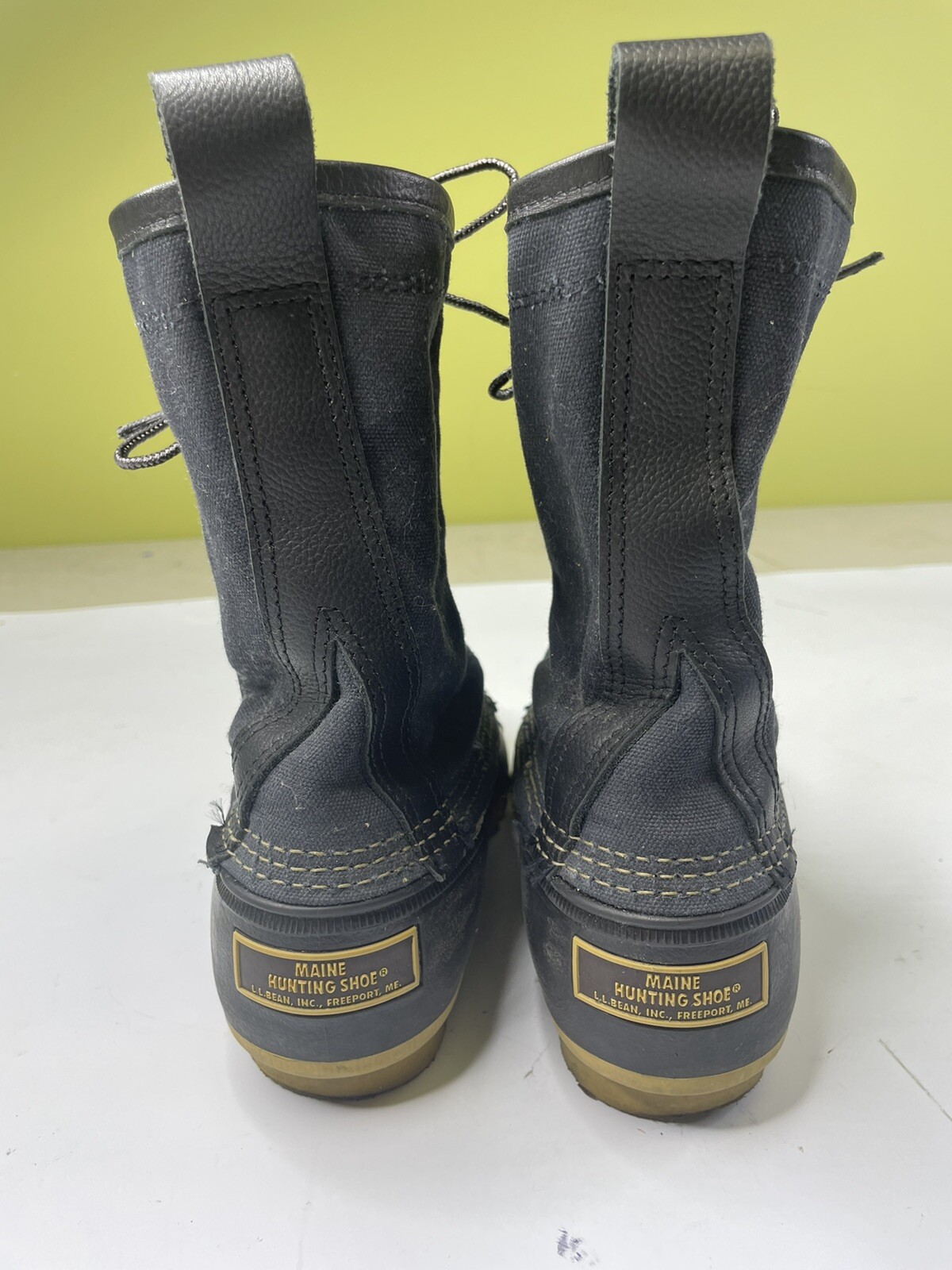 LL Bean Signature Waxed Canvas Maine Hunting Shoe Duck Boots Womens Size 8M USA