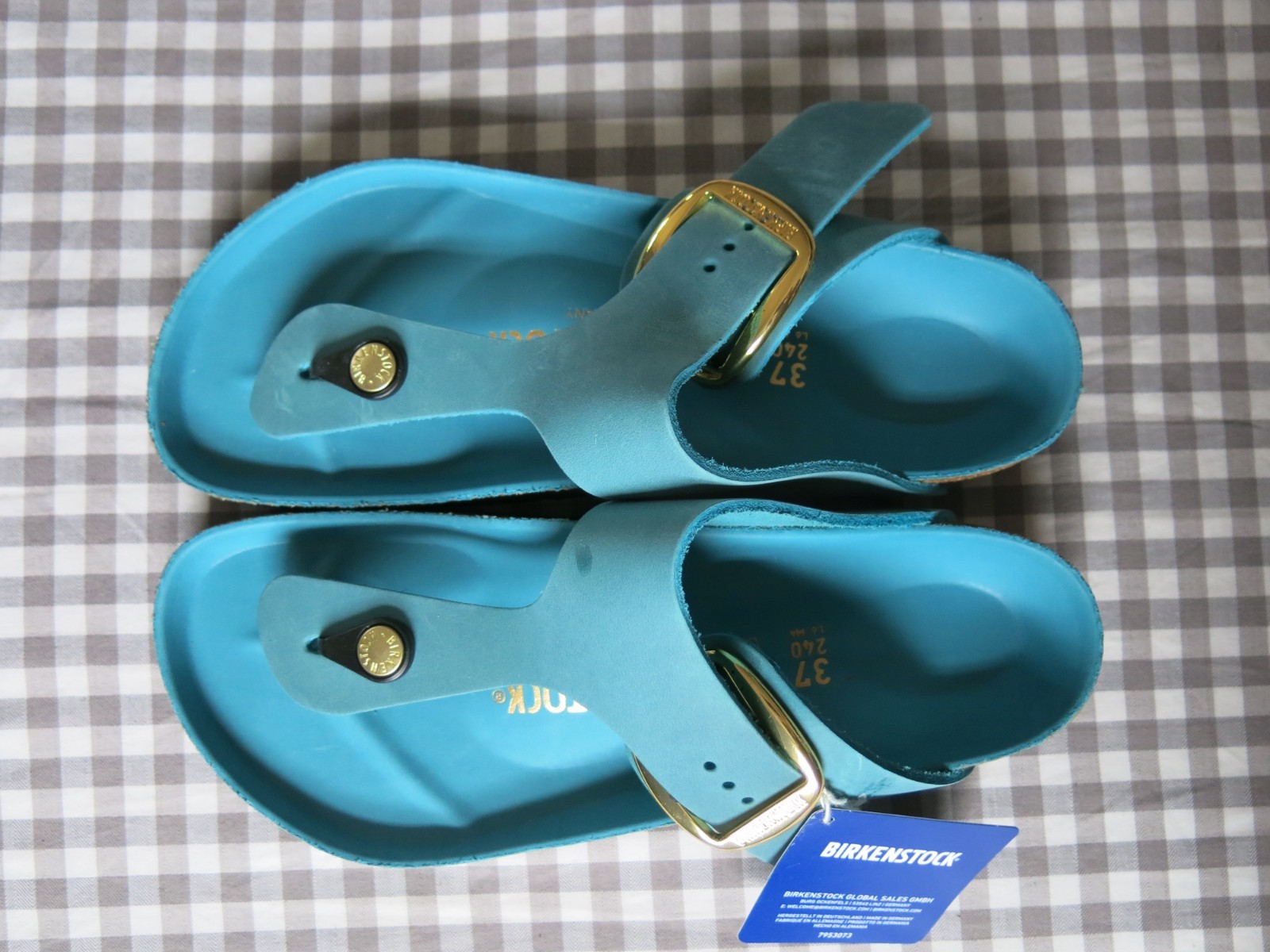 Birkenstock Gizeh Big Buckle Oiled Leather biscay bay EU 37 US6-6.5 regular/wide