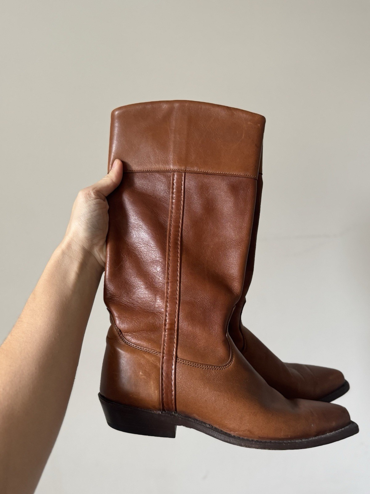 Vintage Leather Wrangler Women’s Riding Boots Calf Western Cowboy 8.5