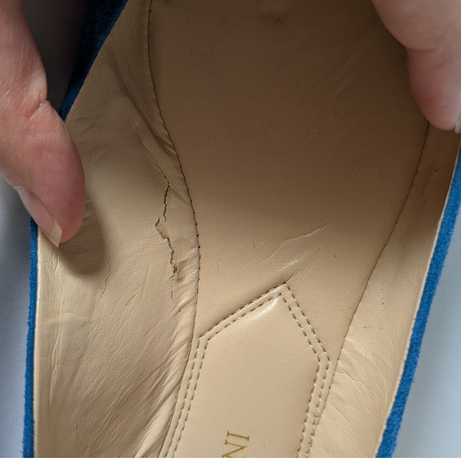 NWT Genuine Leather Enzo Angiolini Eashiana Blue Suede Ballet Flats Size 8.5