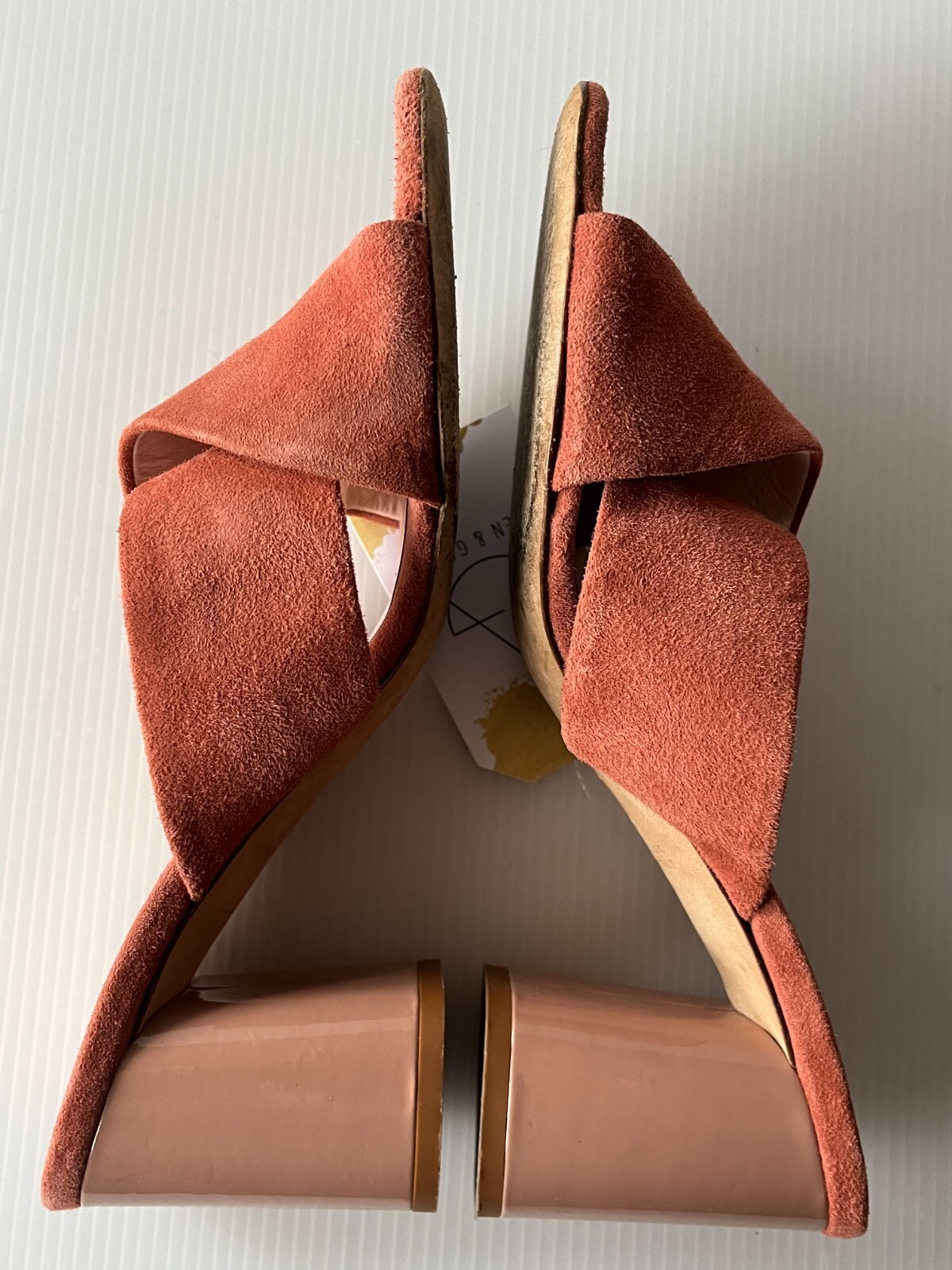 Kate Spade Coral Pink Suede Criss-Cross Strappy Heels, Size 9 (US)