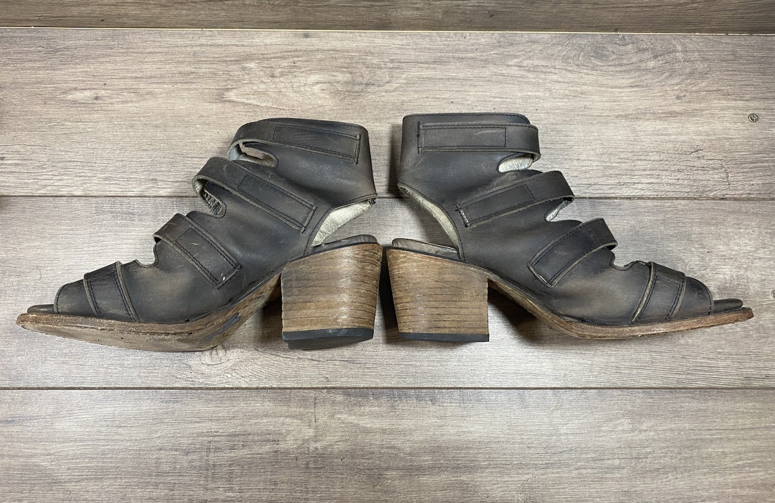 Freebird Steven Quail Gladiator Brown Gray Leather Boot Sandals Womens Size 9