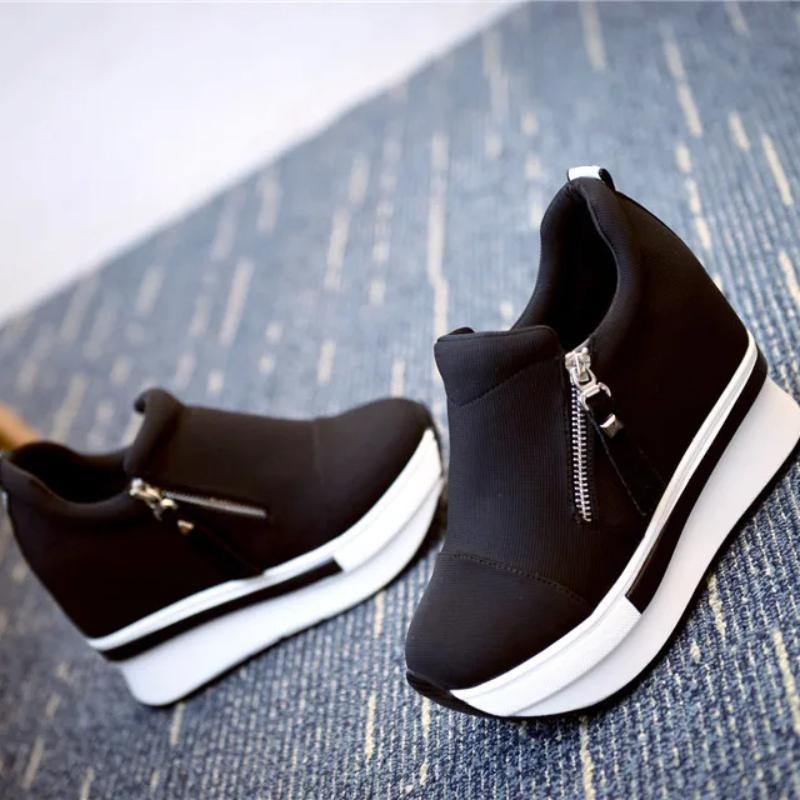 Women’s Platform Hidden Wedge Loafers Sneakers Slip On High Heels Casual Shoes