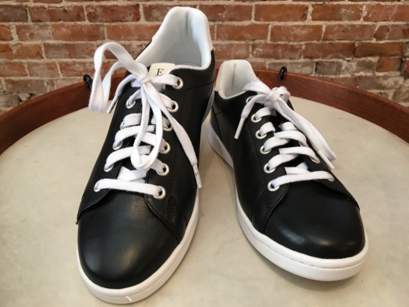 ED Ellen Degeneres Leather Chapala Lace Up Sneakers Black 5.5 NEW
