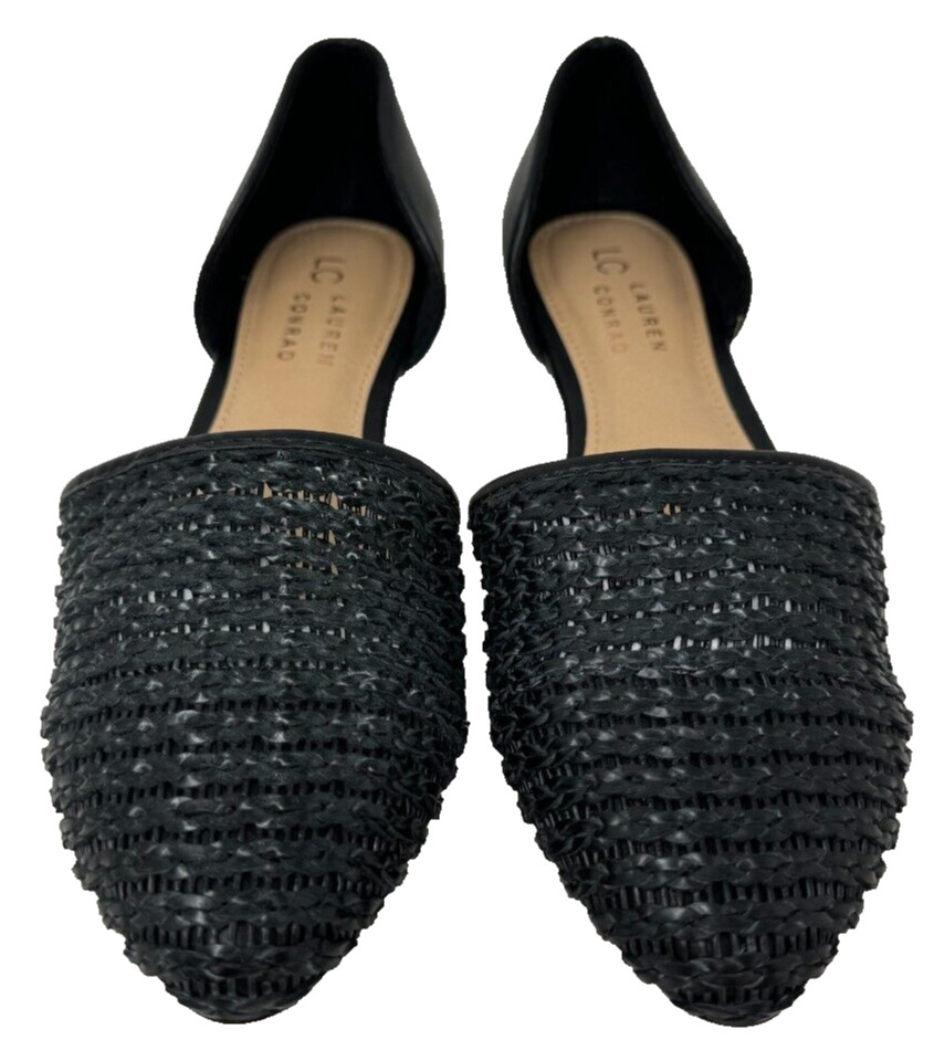 LC Lauren Conrad Women’s Calcite Slip On Woven Dress Flats Black Size:10 170E